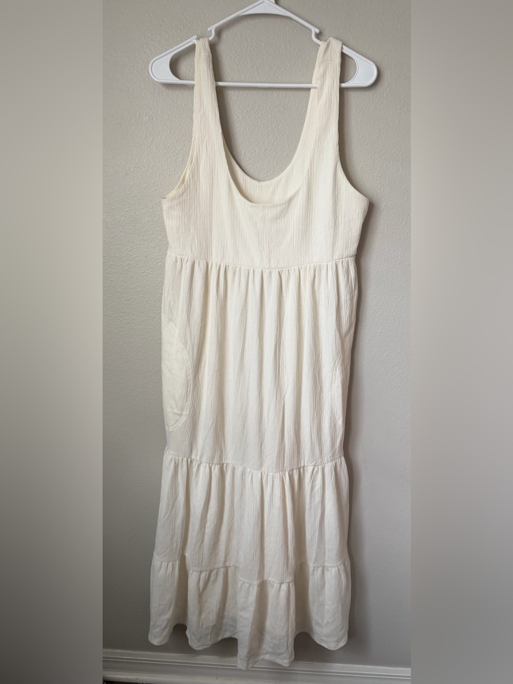 FP Beach Free People Size L Ivory White Reel Love Boho Midi Maxi Dress - Picture 2 of 4